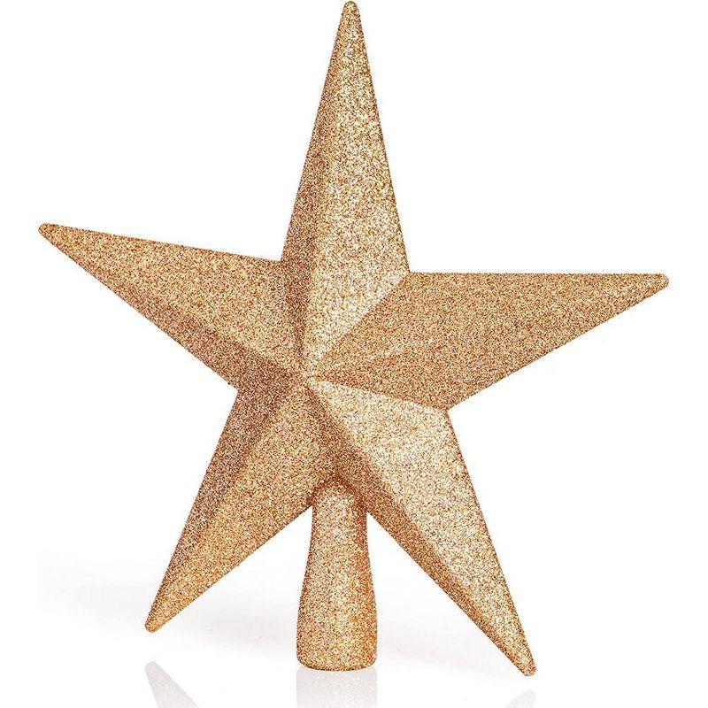 Champagne Glitter Plastic Star Christmas Tree Topper