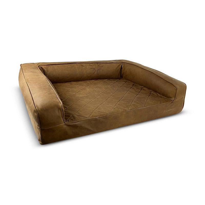 X-Large Tobacco Leaf Leather Orthopedic Dog Bed