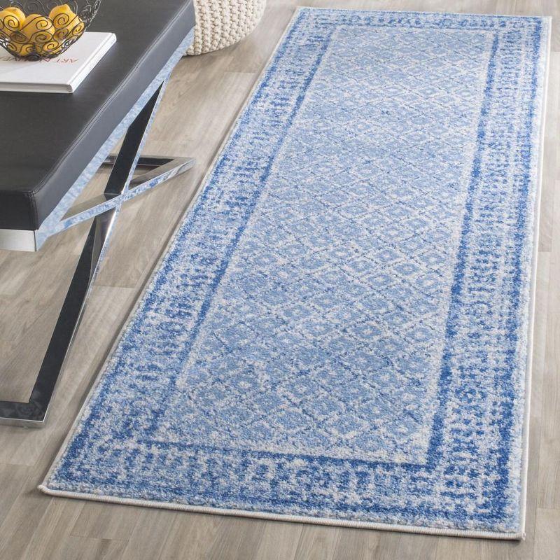 Adirondack ADR110 Machine Made Indoor Runner - Silver/Blue - 2'-6"x8' - Safavieh