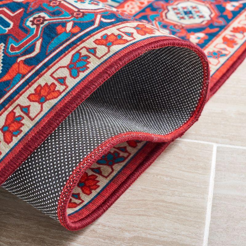 Tucson Vintage Persian TSN101 Power Loomed Machine Washable Skid-Resistant Indoor Area Rug - Red/Blue - 6'x9' - Safavieh