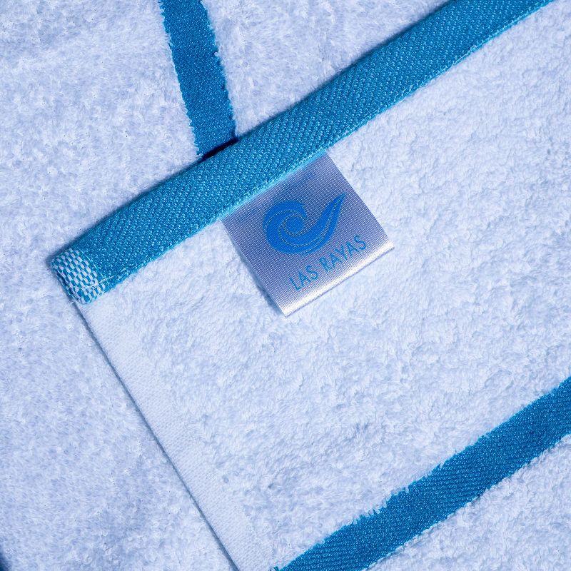 Arkwright Las Rayas Chaise Lounge Cover - (Pack of 2) 100% Cotton Terry Towel with Fitted Pocket, 30x85 - Blue