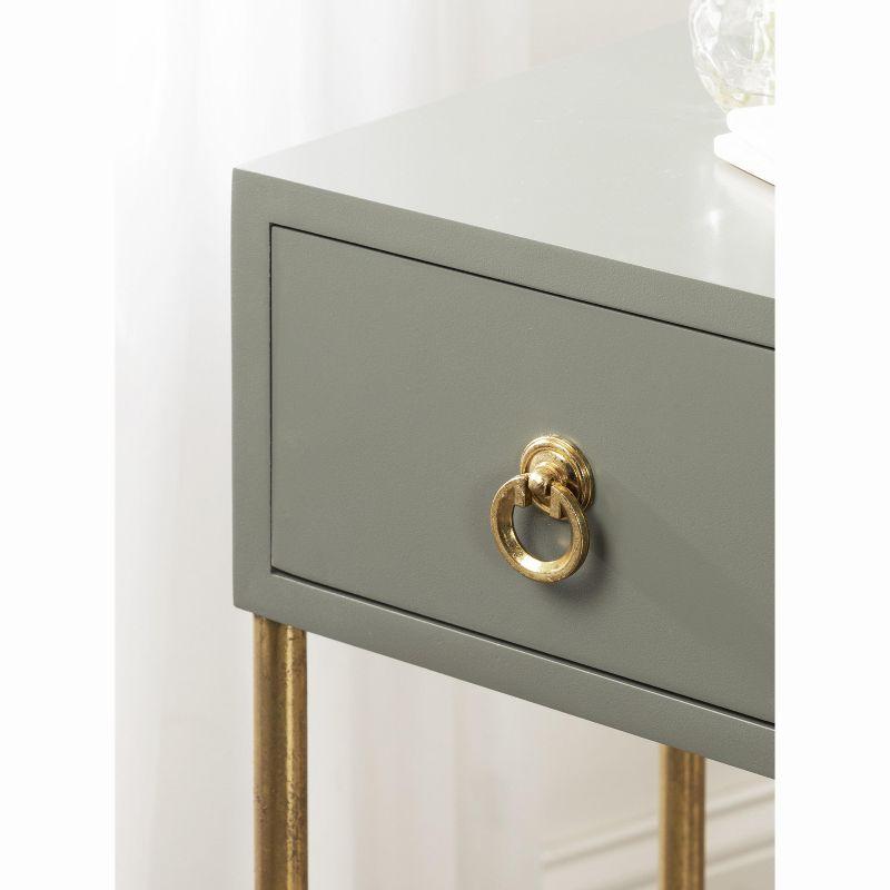 Kate and Laurel Decklyn Square MDF Tea Table, 12x12x30, Gold and Gray