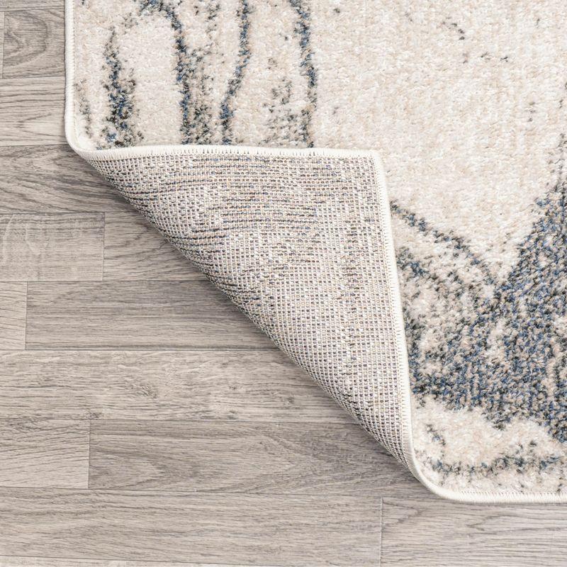 5' x 8' Marmo Abstract Marbled Modern Area Rug, Gray/Cream - JONATHAN Y