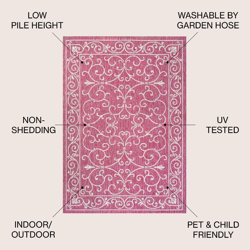 Charleston Vintage Filigree Textured Weave Indoor/Outdoor Area Rug  - JONATHAN Y