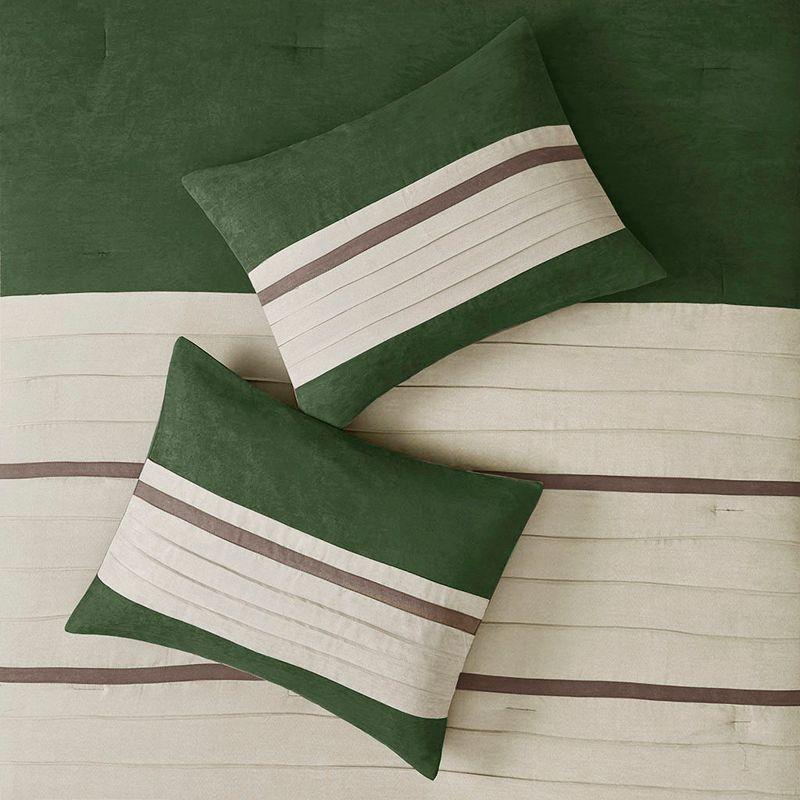 Madison Park Palmer 7 PC Pieced Faux Suede Comforter Set