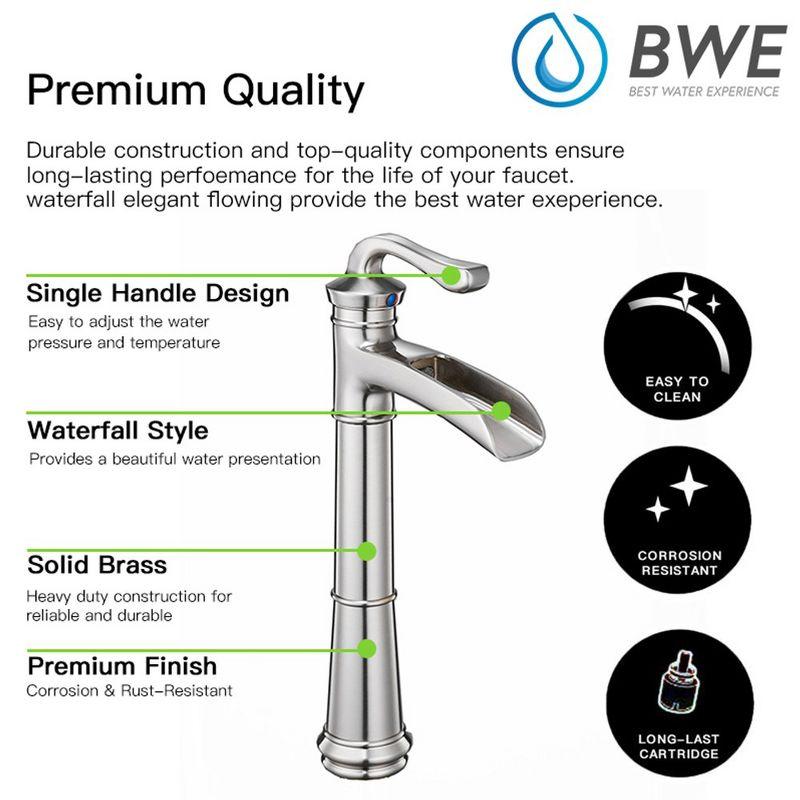 BWE Waterfall Single Hole Single-Handle Vessel Bathroom Faucet