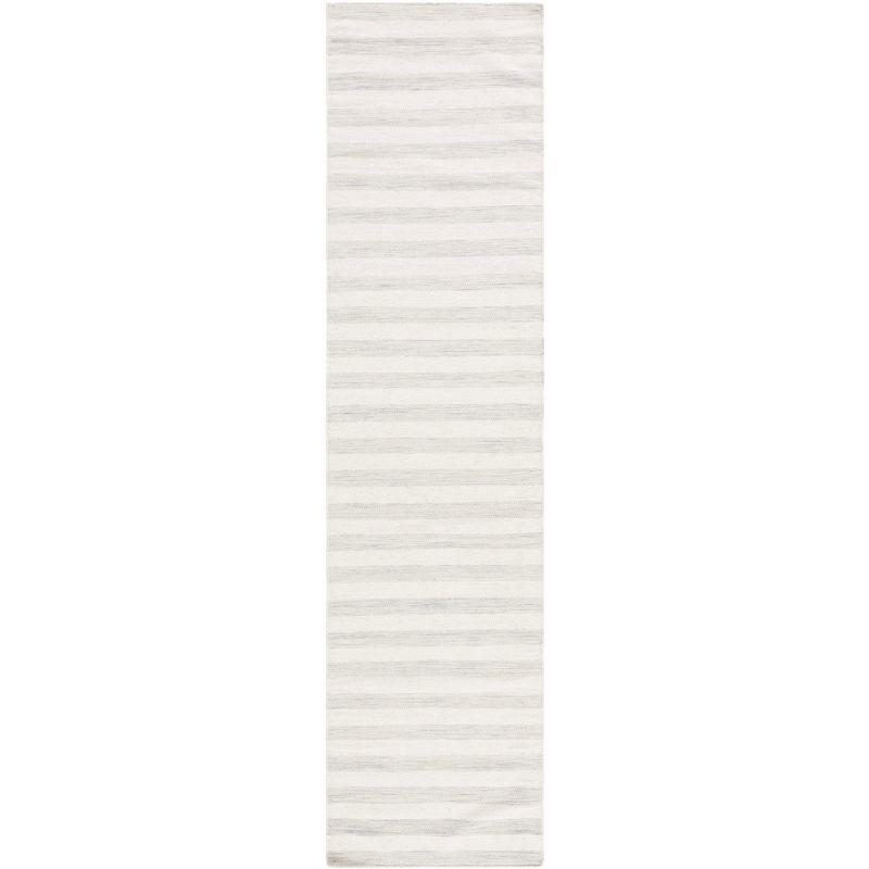 Dhurries DHU575 Hand Woven Runner Rug - Light Blue/Ivory - 2'6"x10' - Safavieh.