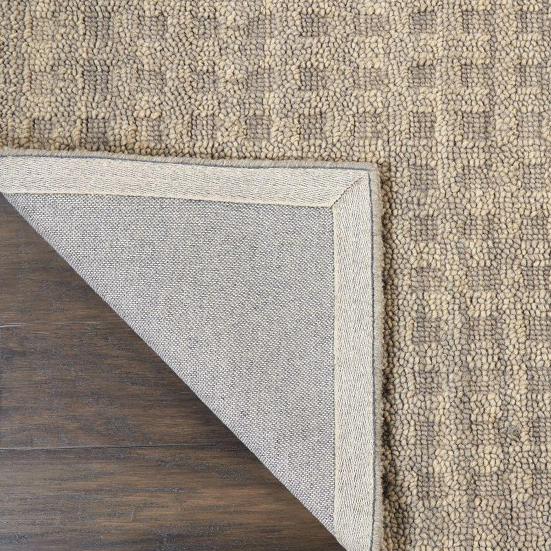 Handmade Latte Wool Rectangular 4' x 6' Area Rug