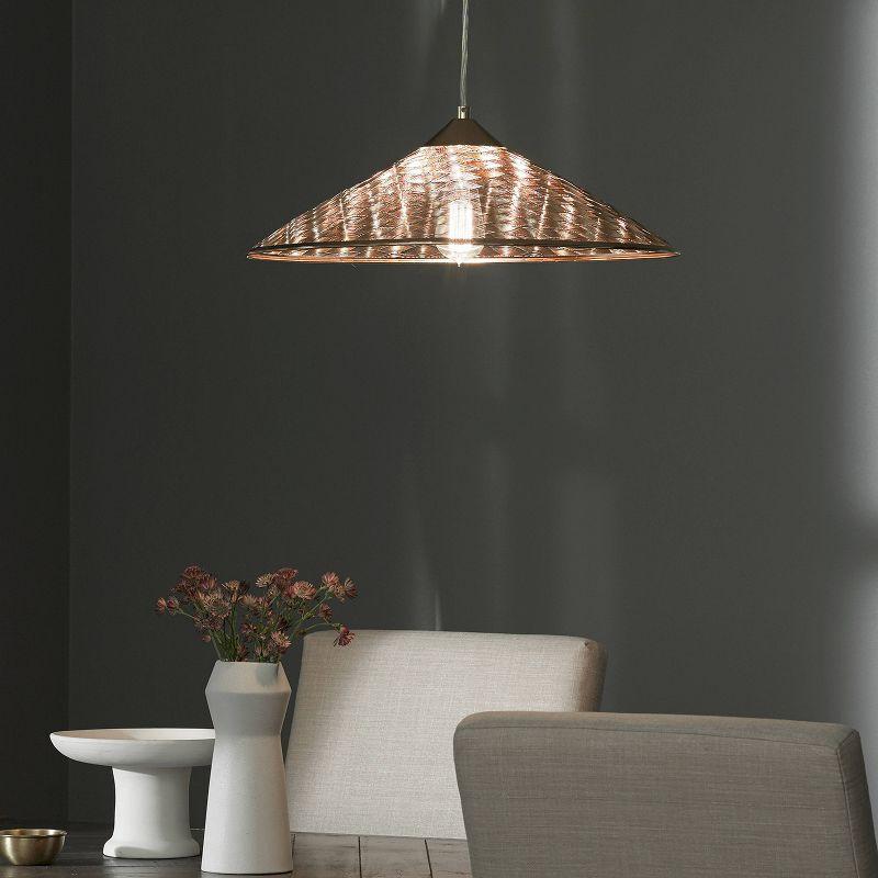 Adhvay 20"W 1-Light Gold Punched Metal Pendant Light