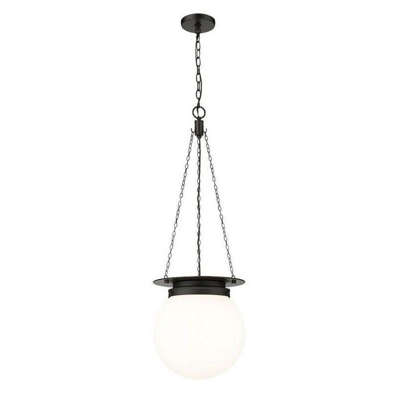 Calhoun Matte Black Steel and Glass Globe Pendant Light