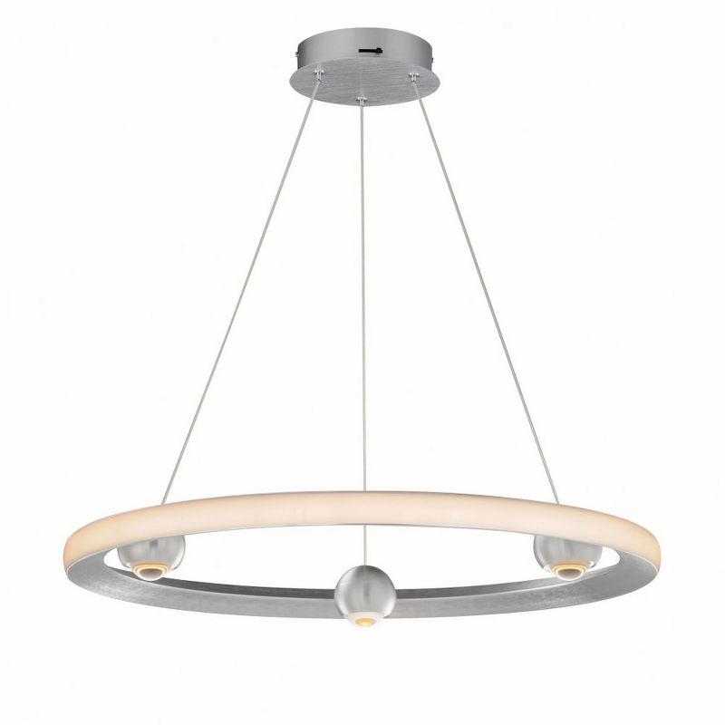 Modern Brushed Aluminum LED Pendant Light with CCT Select