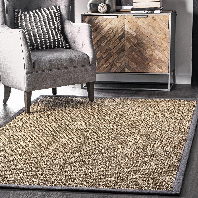 Coastal Cool Dark Gray Seagrass 4' x 6' Versatile Area Rug