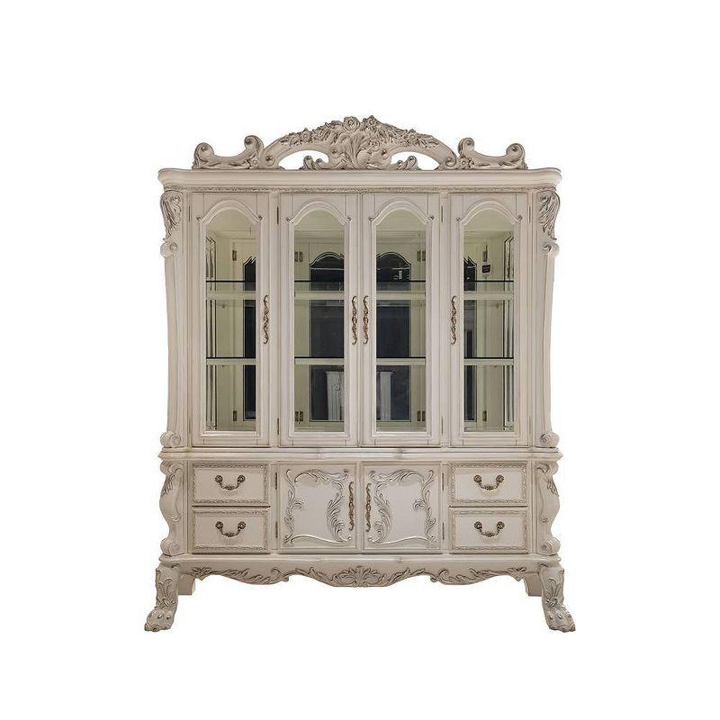 75" Dresden Hutch Tops Bone White Finish - Acme Furniture