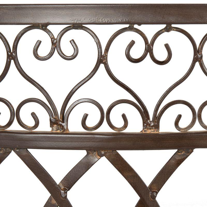 Victorian Charm Rustic Brown Iron Kissing Bench - 44"