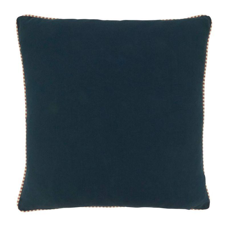 18"x18" Poly Filled with Anchor and Rope Design Square Throw Pillow Navy Blue - Saro Lifestyle: Nantucket Collection, Indoor Use