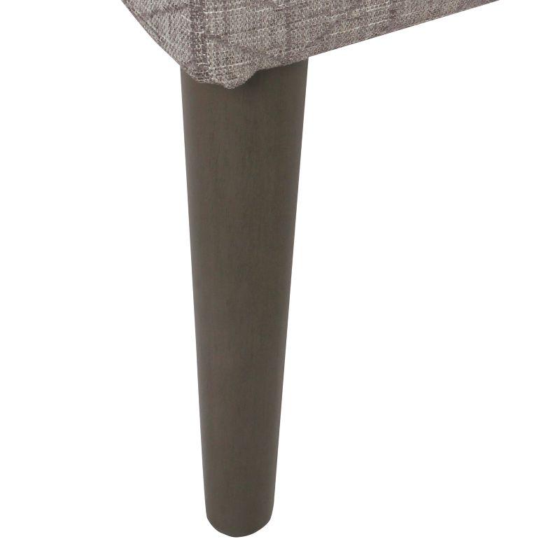Mid Century Storage Bench Textured Gray - HomePop: Cushioned, Hinged Lid, Solid Wood Legs