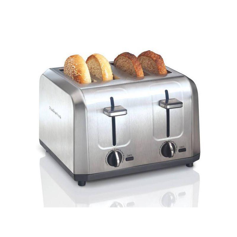 Brushed Stainless Steel 4-Slice Toaster with Wide Slots