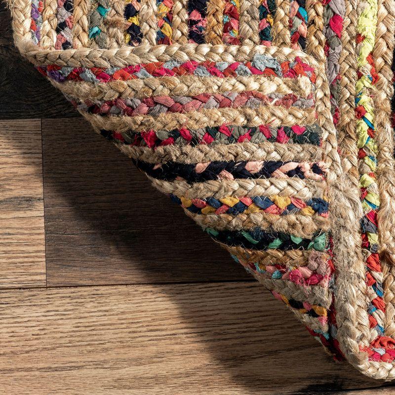 Nuloom Aleen Striped 6x9 Jute Indoor Area Rug for Dining Room Rug Neutral Rug Living Room Rug Kitchen, Multicolor