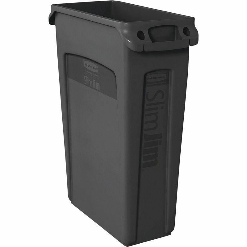 Rubbermaid Commercial Products Rubbermaid® Commercial Slim Jim® With Venting Chan Plastic Open Kitchen Trash Can - 23 Gallons
