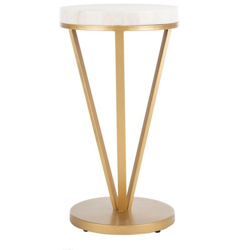 Theia Accent Table - White Marble/Gold - Safavieh.