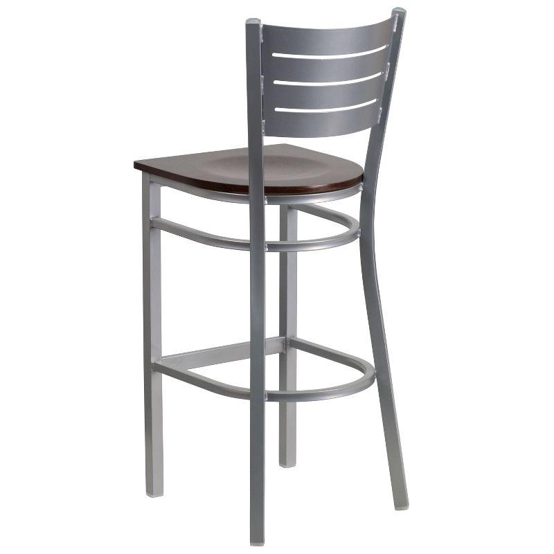 Flash Furniture Silver Slat Back Metal Restaurant Barstool