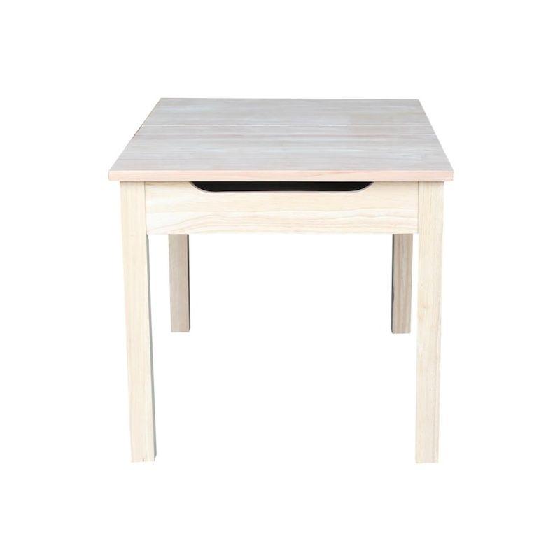 International Concepts Table with Lift Up Top for Storage, Unfinished