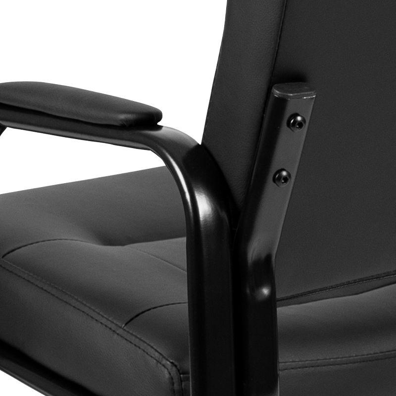 Flash Furniture Darwin Flash Fundamentals Black LeatherSoft Executive Reception Chair with Black Metal Frame