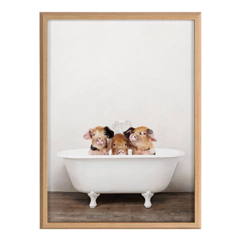 Red Barrel Studio® " Three Little Pigs In Vintage Bathtub " by Amy Peterson