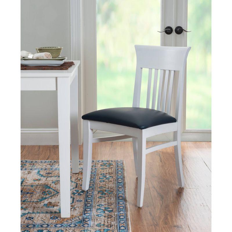 Michalyn Polyurethane Slat Back Side Chair in White