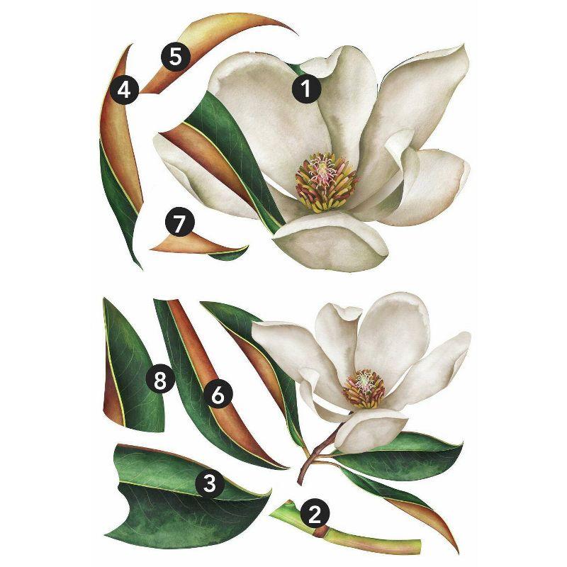 4.5" x 4.375" Vintage Magnolia Peel and Stick Giant Wall Decal - RoomMates