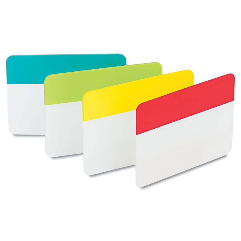 Assorted Color Self-Adhesive Writable File Tabs, 2 x 1.5 Inches, 24-Pack