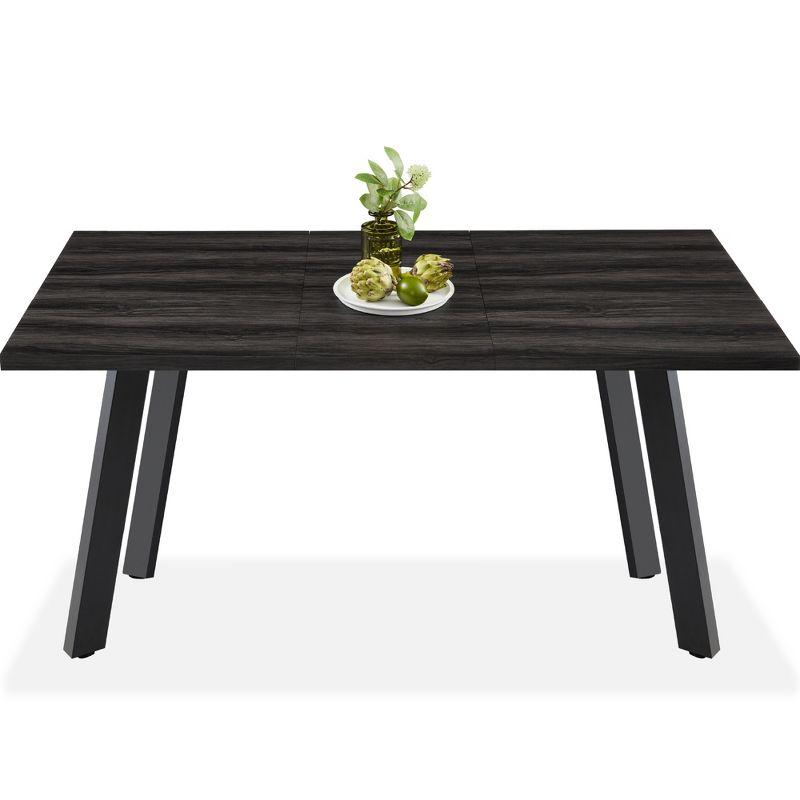 George Oliver Joglar 47 to 63in Modern Extendable Dining Table for 2-6 People w/ Leaf Extension, 2 Locks