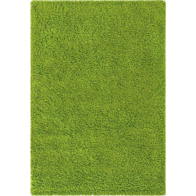 Grass Green Rectangular Shag 4' x 6' Area Rug