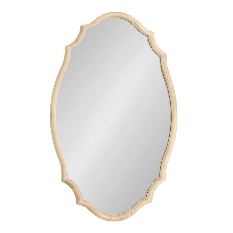 Kate & Laurel All Things Decor 24"x36" Leanna Wood Scalloped Oval Mirror Natural