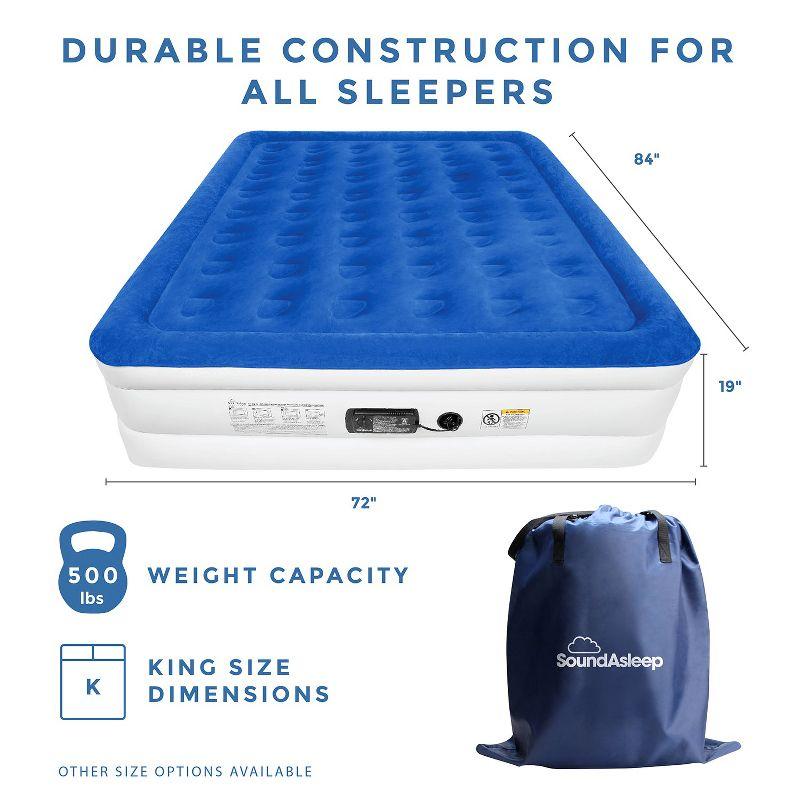 SoundAsleep Dream Series Air Mattress with ComfortCoil Technology & Internal High Capacity Pump -  Twin - Blue