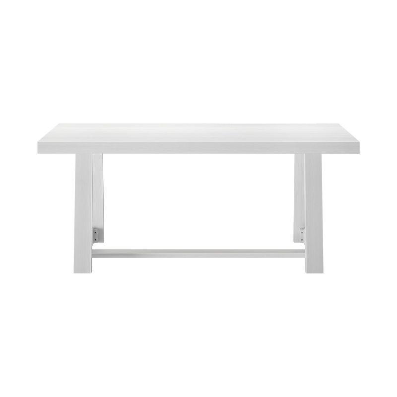 Farmhouse 72" White Wirebrush Solid Pine Dining Table