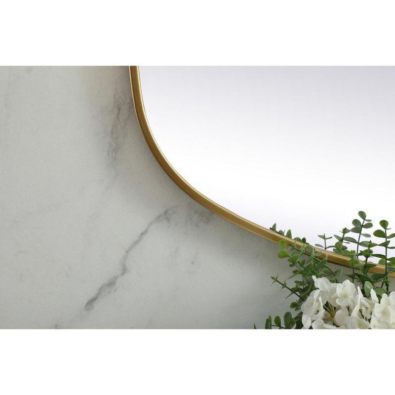 Elegant Lighting Metal Frame Oval Mirror 24x48 Inch in Brass