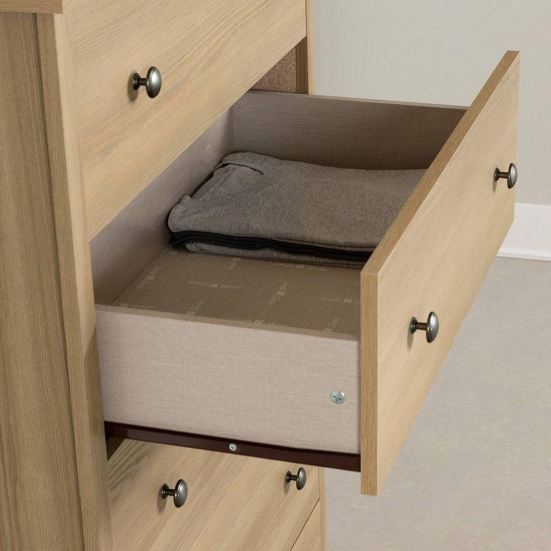 Natural Ash 5-Drawer Vertical Chest with Laminate Finish