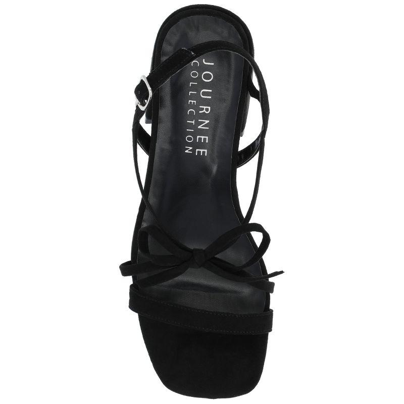 Journee Collection Womens Amity Sling Back Multi Strap Block Heel Sandals Black 5.5