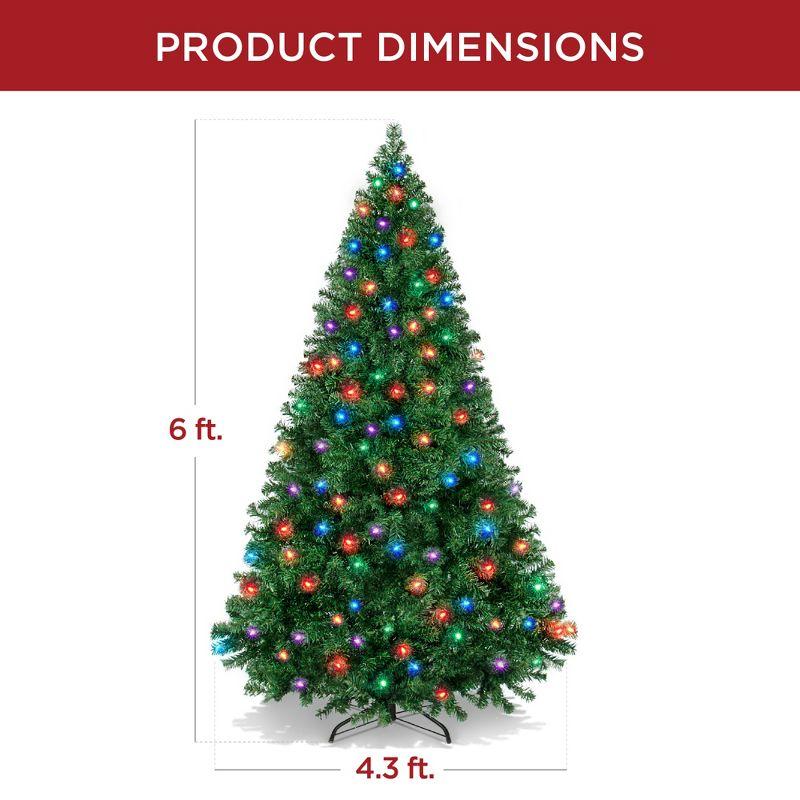 6ft Pre-Lit Multicolor LED Artificial Pine Christmas Tree