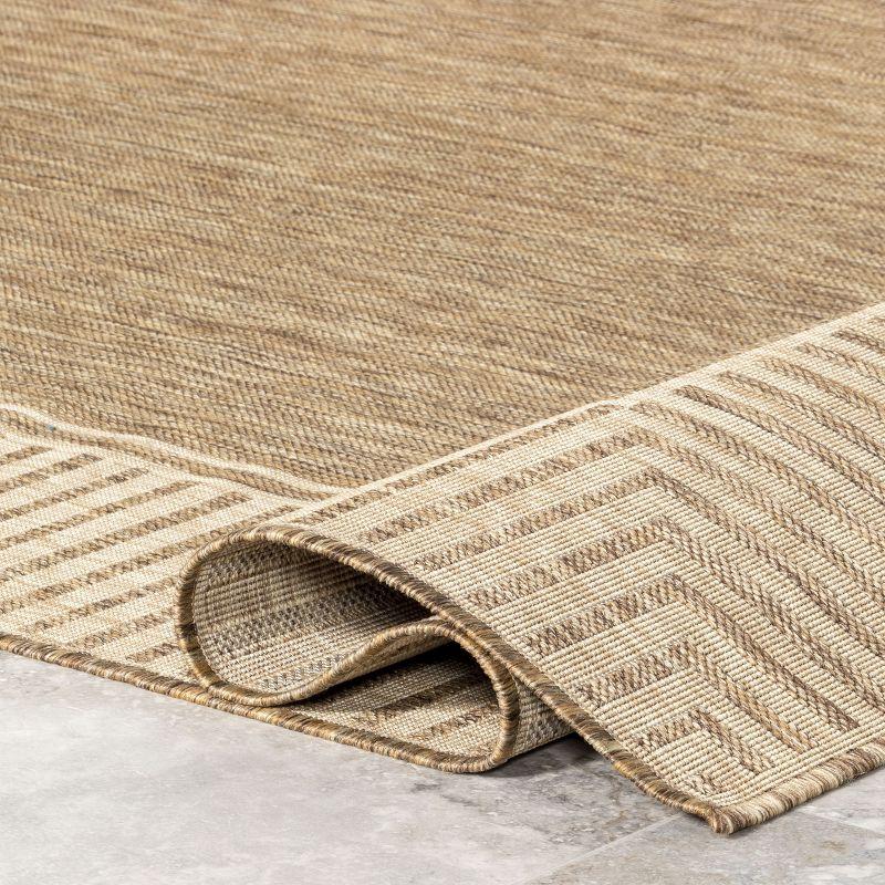 nuLOOM 4' x 6' Outdoor Area Rug, Stain Resistant, Weather Resistant, High Traffic, Patio, Balcony, Outside, Living Room, Dining Room, Asha Light Brown