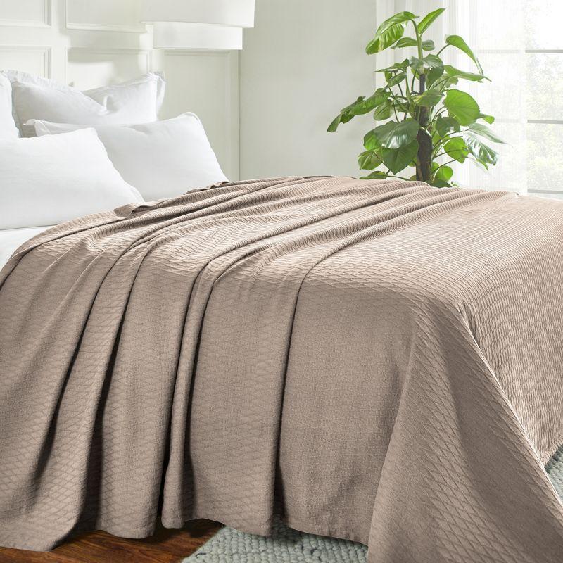 Classic Diamond Weave Cotton Blanket by Blue Nile Mills