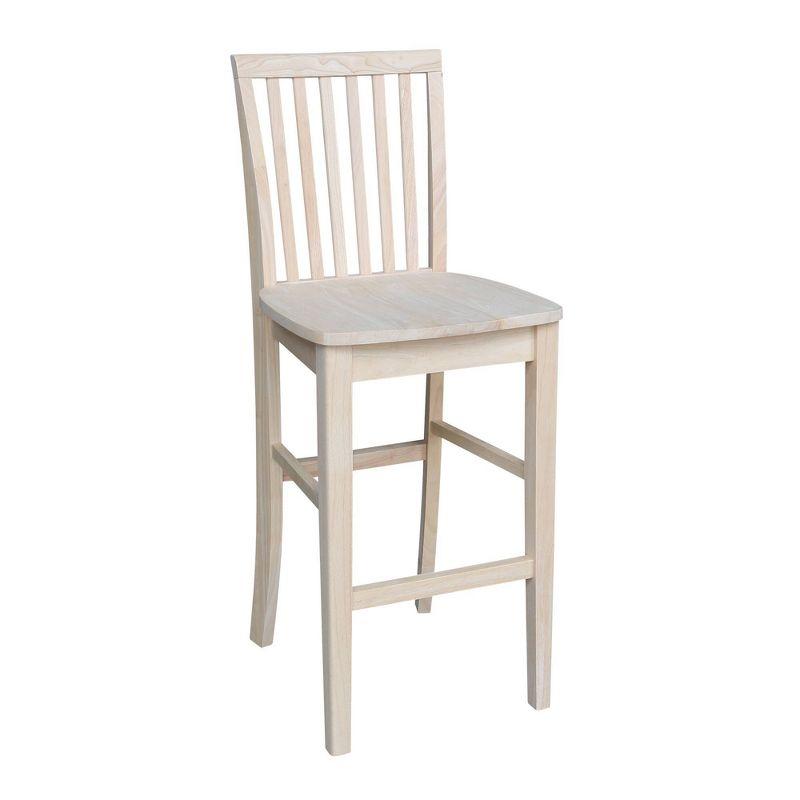 Mission Slat Back Counter Height Barstool Unfinished - International Concepts