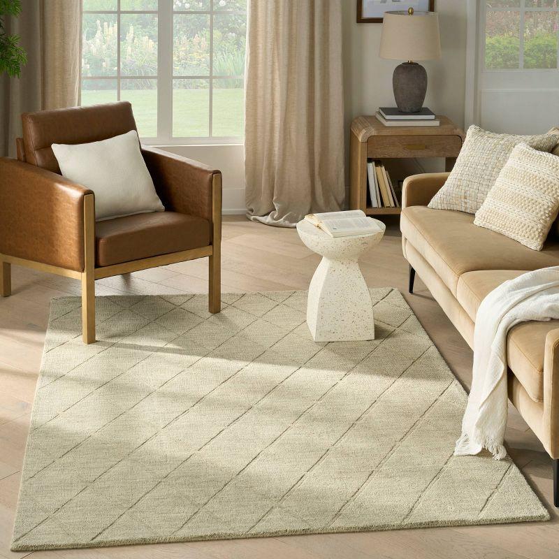 Nourison Wool Haven Sage Modern Wool Indoor Rug