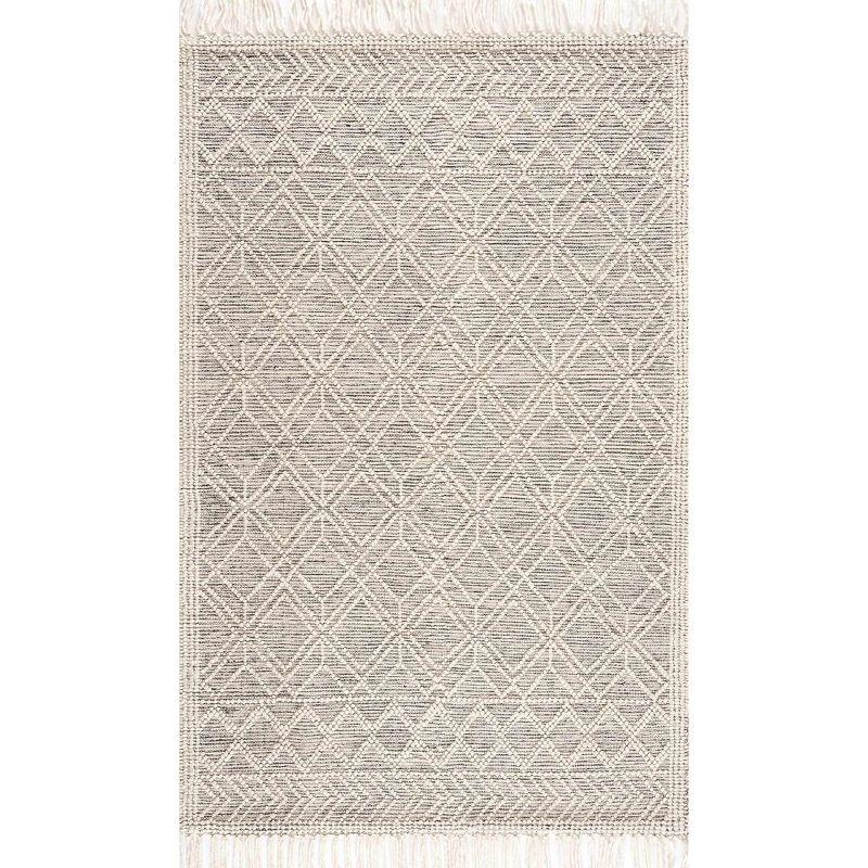 Hauteloom Ramsbury Beige Trellis Wool Rug