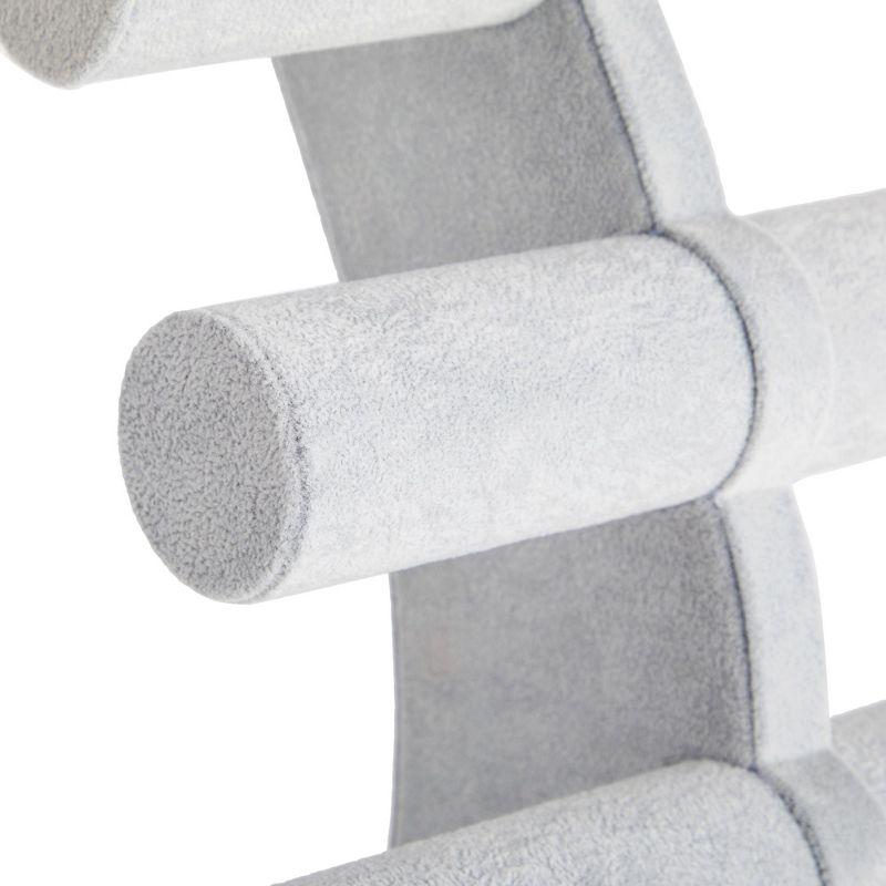 Juvale Velvet 3-Tier Jewelry Holder for Necklaces and Bracelets - Organizer Tower and Display for Selling (Gray)