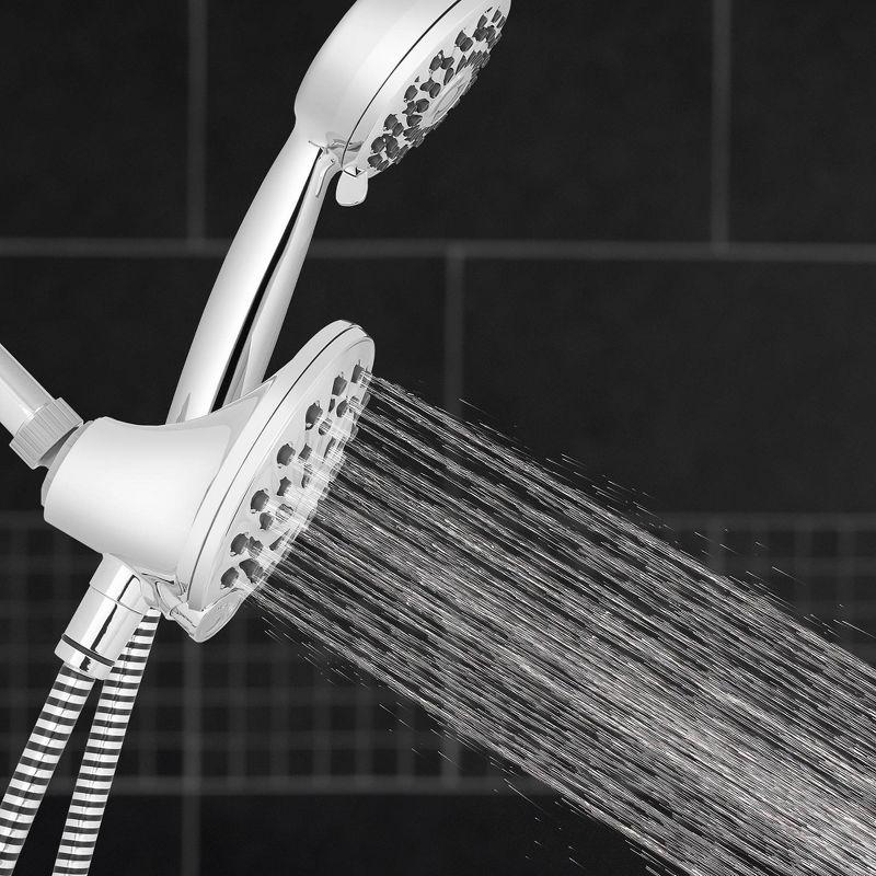 Push Button Combination Shower Head - Waterpik: 7-Setting, Chrome-Plated, EPA WaterSense, 1.8 GPM