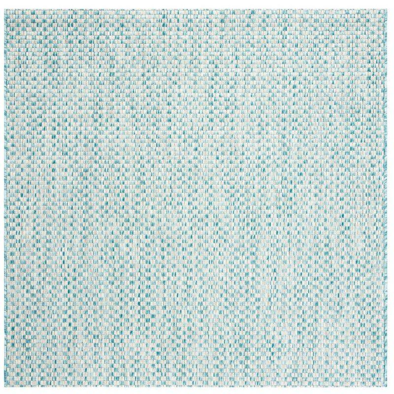 Courtyard CY8653 Power Loomed Indoor and Outdoor Area Rug - Light Blue/Light Grey - 4'x4' - Safavieh