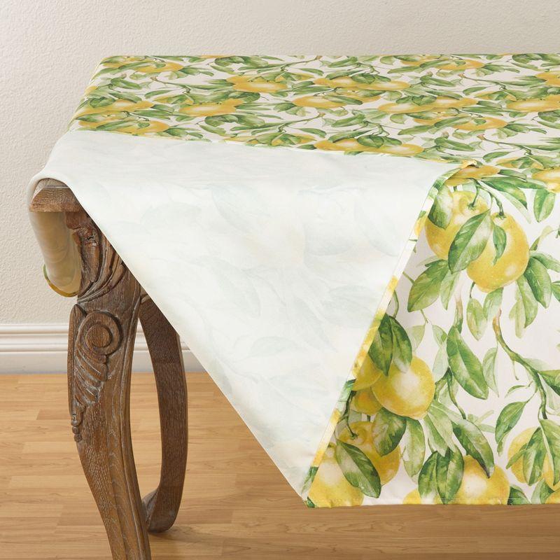Saro Lifestyle Casual Tablecloth With Printed Lemon Design, Multi, 65" x 90"