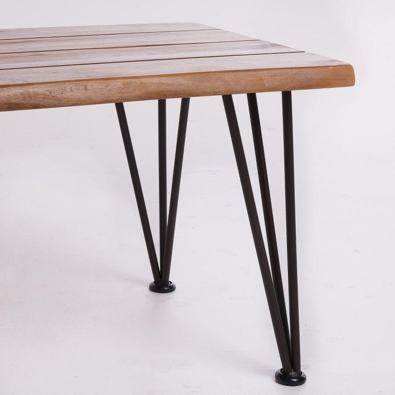 Zion Industrial Coffee Table: Weather-Resistant Acacia, Iron Frame - Christopher Knight Home